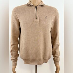 Polo Ralph Lauren Men's 1/4 Zip Pullover Pima Cotton Sweater, Size Medium